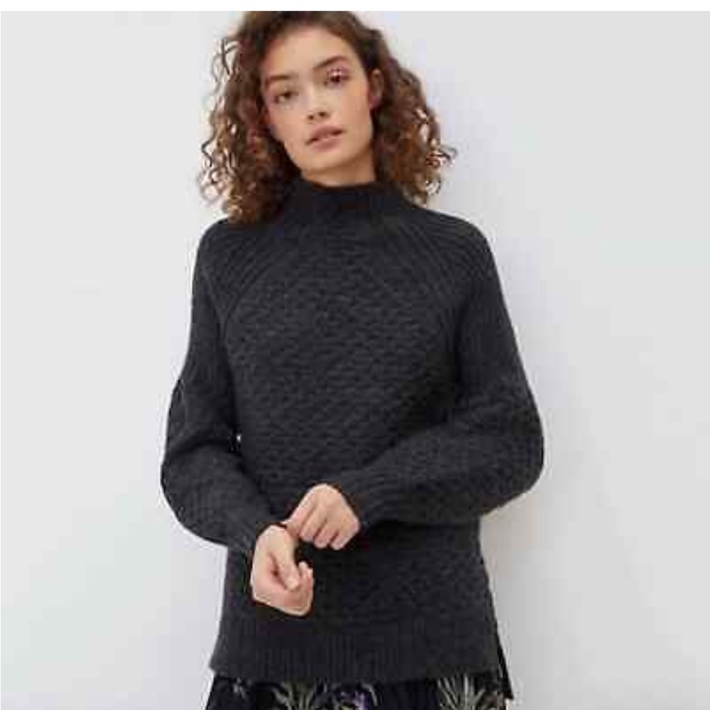 Anthropologie Bia Balloon Sleeve Mock Neck Tunic Sweater